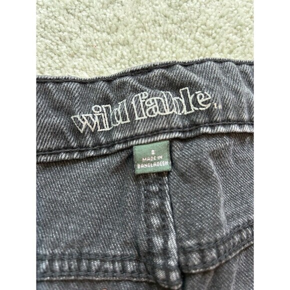 WILD FABLE Womens Highest Rise Black Denim Shorts Cutoff Button Fly Distressed 4 - Picture 4 of 9